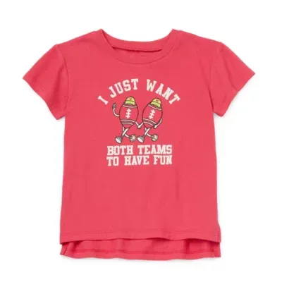 Okie Dokie Toddler & Little Girls U Neck Short Sleeve T-Shirt