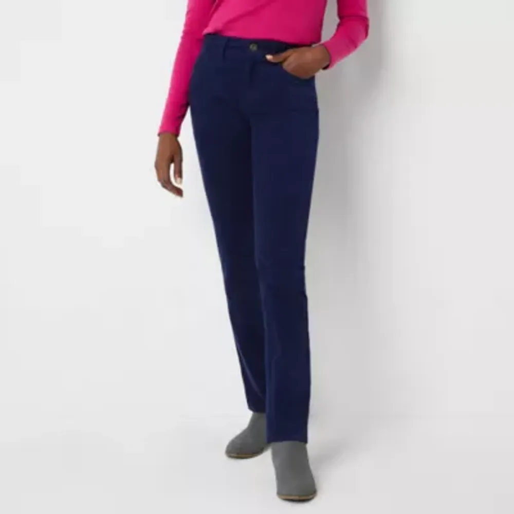 St. John's Bay Womens Mid Rise Straight Corduroy Pant - Tall