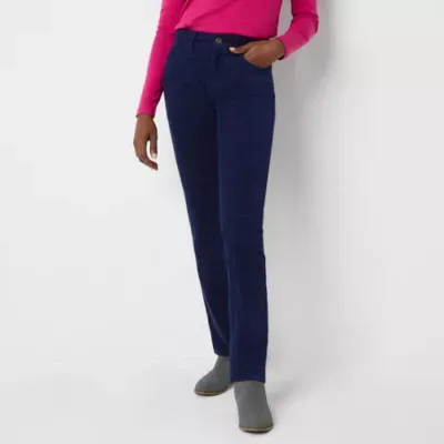 St. John's Bay Womens Mid Rise Straight Corduroy Pant - Tall