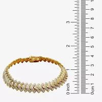 Diamond-Accent 18K Gold Over Brass Chevron Bracelet