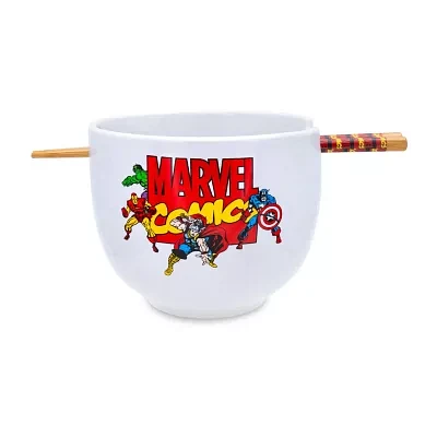 Marvel Comics Ceramic Ramen Bowl With Chopsticks