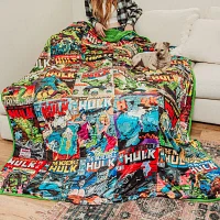 Marvel Hulk Oversized Comic Book Fleece Unisex Throw Blanket