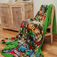 Marvel Hulk Oversized Comic Book Fleece Unisex Throw Blanket