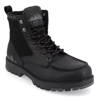 Territory Mens Timber Flat Heel Lace-Up Boots