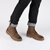 Thomas And Vine Mens Deegan Flat Heel Lace-Up Boots