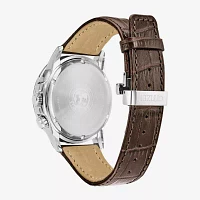 Citizen Calendrier Mens Brown Leather Strap Watch Bu2020-29x