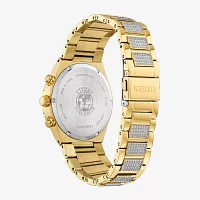 Citizen Eco-Drive Mens Crystal Accent Gold Tone Stainless Steel Bracelet Watch Ca0752-58l