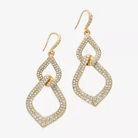 Bold Elements Gold Tone Womens Glass Drop Earrings