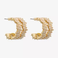 Bold Elements Cubic Zirconia Hoop Earrings