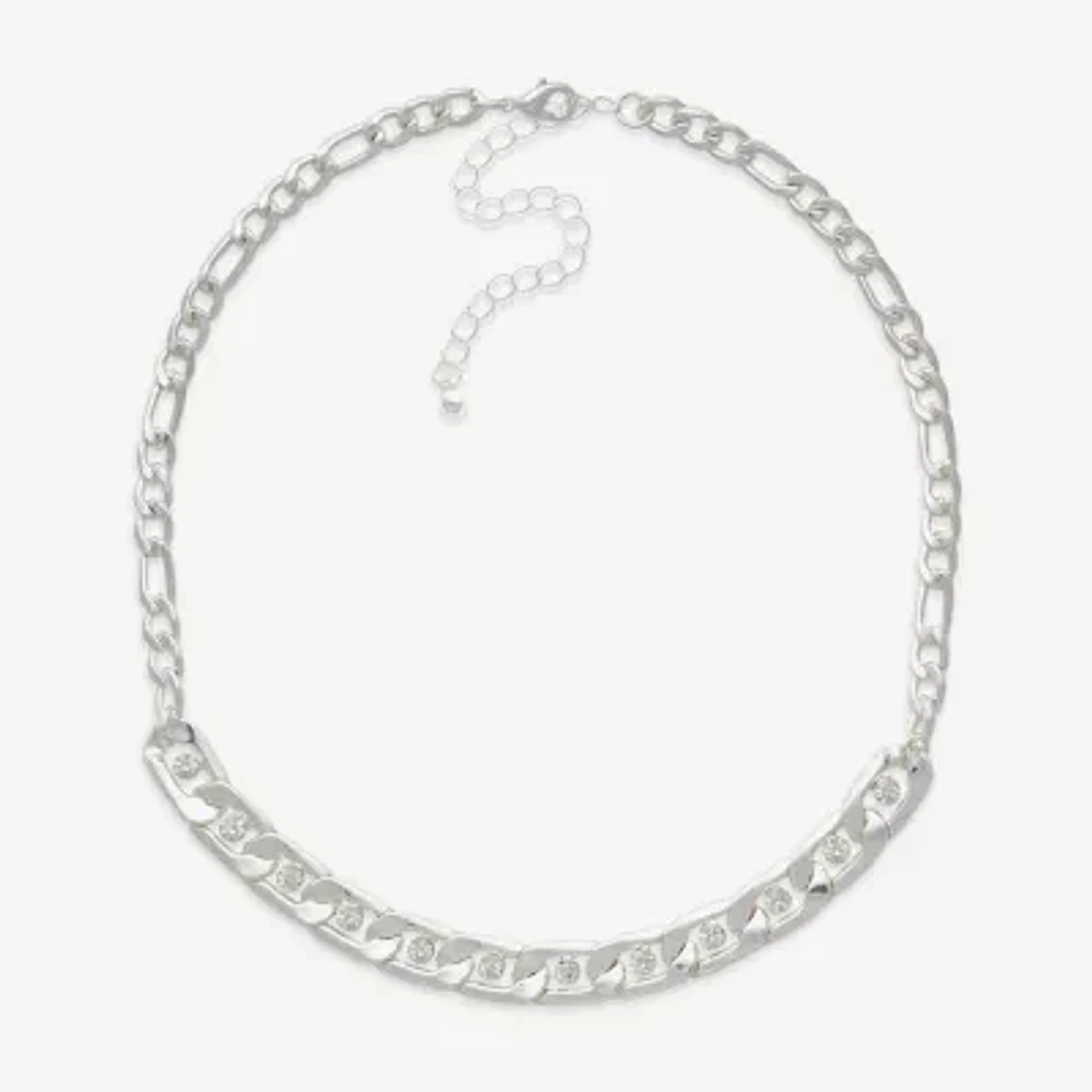 Bold Elements Silver Tone 16 Inch Curb Chain Necklace