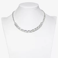 Bold Elements Silver Tone 16 Inch Curb Chain Necklace