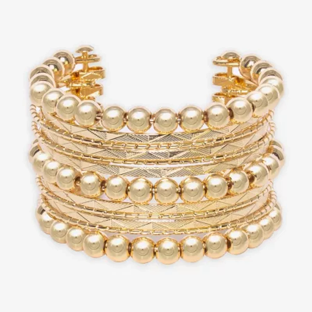 Bold Elements Gold Tone Cuff Bracelet