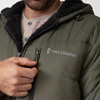 Free Country Mens Water Resistant Reversible Sherpa Lined Midweight Puffer Jacket