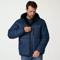 Free Country Mens Water Resistant Reversible Sherpa Lined Midweight Puffer Jacket