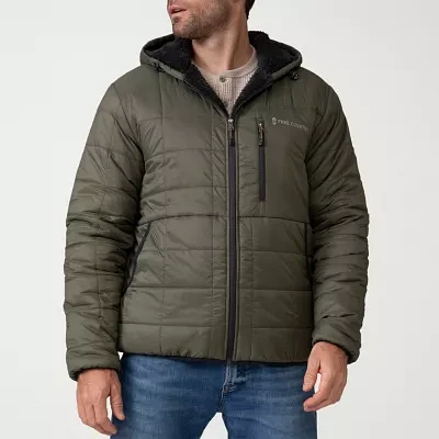 Free Country Mens Water Resistant Reversible Sherpa Lined Midweight Puffer Jacket