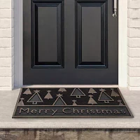 Northlight Black And Gold Merry Indoor Rectangular Doormats