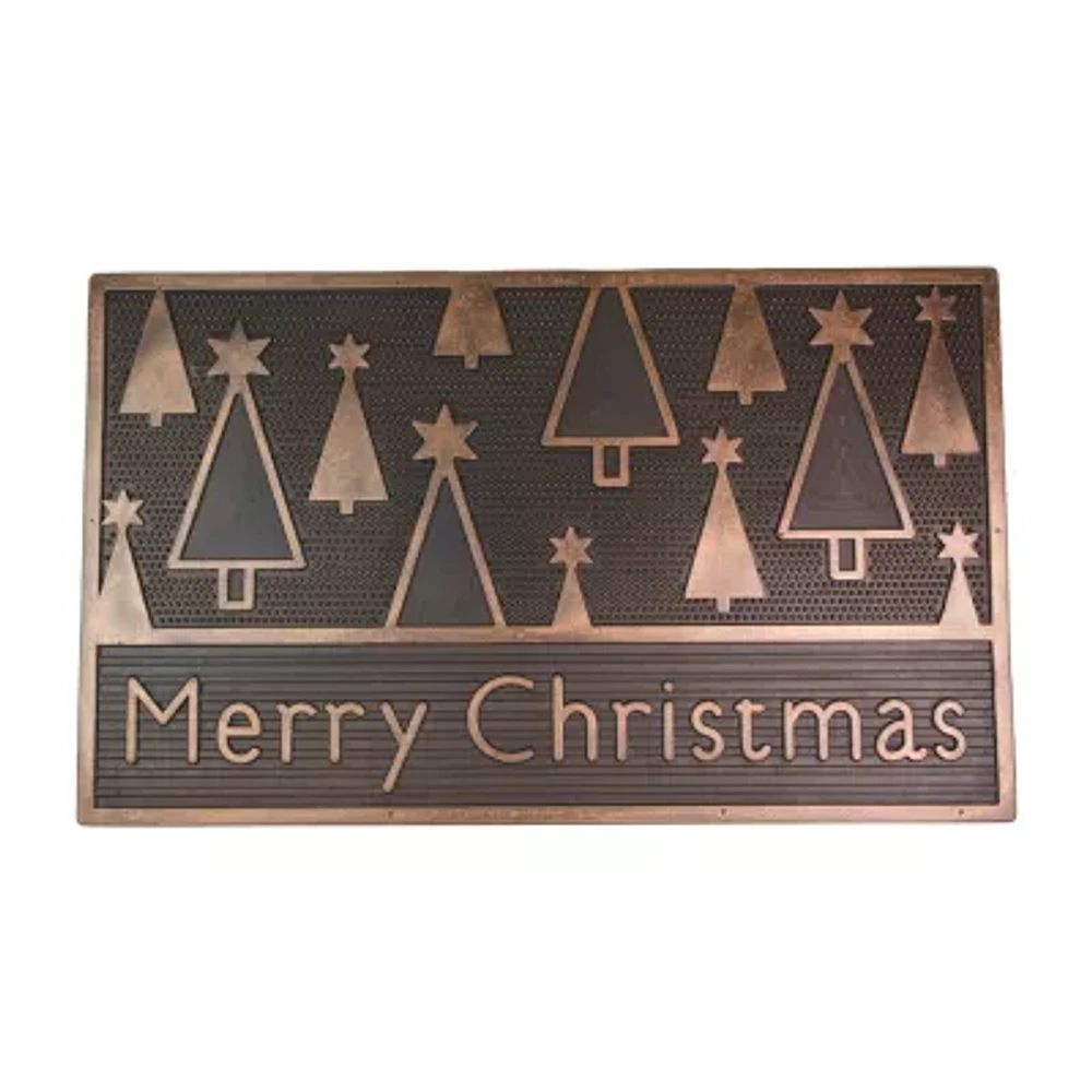 Northlight Black And Gold Merry Indoor Rectangular Doormats