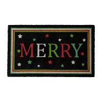 Northlight Black Coir Merry Indoor Rectangular Doormats