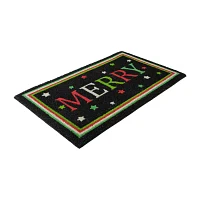 Northlight Black Coir Merry Indoor Rectangular Doormats