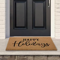 Northlight Coir Happy Holidays Indoor Rectangular Doormats