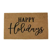 Northlight Coir Happy Holidays Indoor Rectangular Doormats