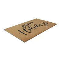 Northlight Coir Happy Holidays Indoor Rectangular Doormats