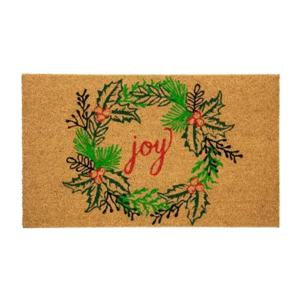 Northlight Coir Joy Wreath Indoor Rectangular Doormats