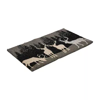 Northlight Coir Forest Reindeer Indoor Rectangular Doormats