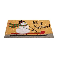 Northlight Snowman Let It Snow Coir Indoor Rectangular Doormats