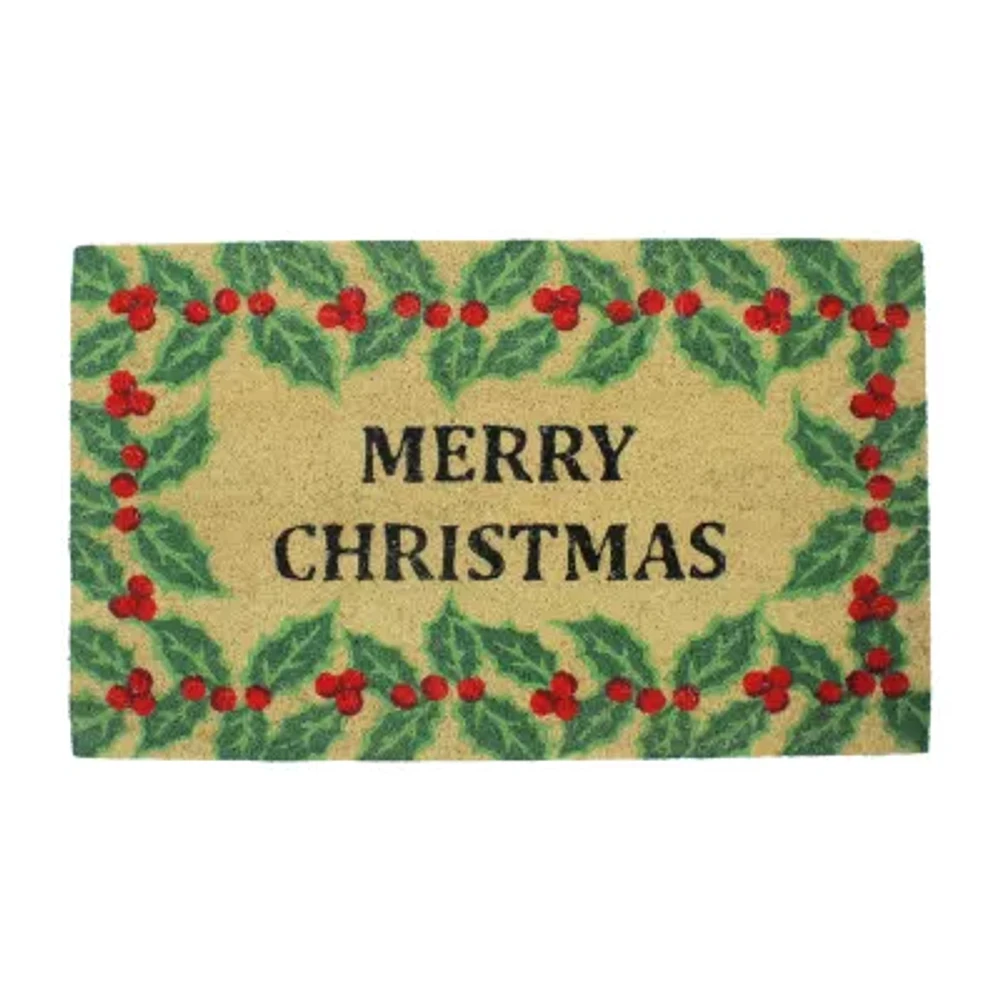 Northlight Coir Berries Merry Indoor Rectangular Doormats