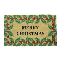 Northlight Coir Berries Merry Indoor Rectangular Doormats