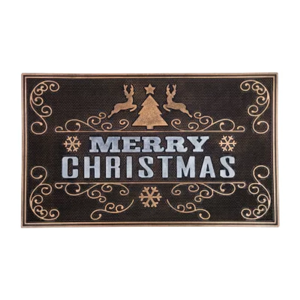 Northlight Tree And Reindeer Merry Indoor Rectangular Doormats