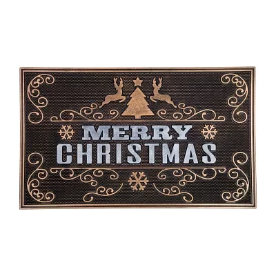 Northlight Tree And Reindeer Merry Indoor Rectangular Doormats