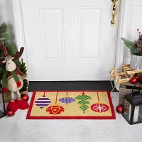 Northlight Tan Brown And Red Coir Indoor Rectangular Doormats