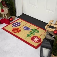 Northlight Tan Brown And Red Coir Indoor Rectangular Doormats