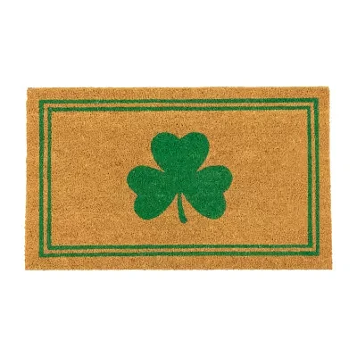 Northlight Natural Coir Shamrock Stripes Outdoor Rectangular Doormats