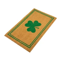 Northlight Natural Coir Shamrock Stripes Outdoor Rectangular Doormats