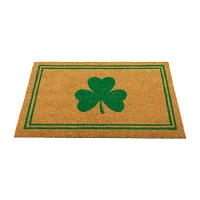 Northlight Natural Coir Shamrock Stripes Outdoor Rectangular Doormats