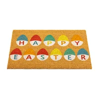 Northlight Natural Coir Happy Easter Egg Outdoor Rectangular Doormats