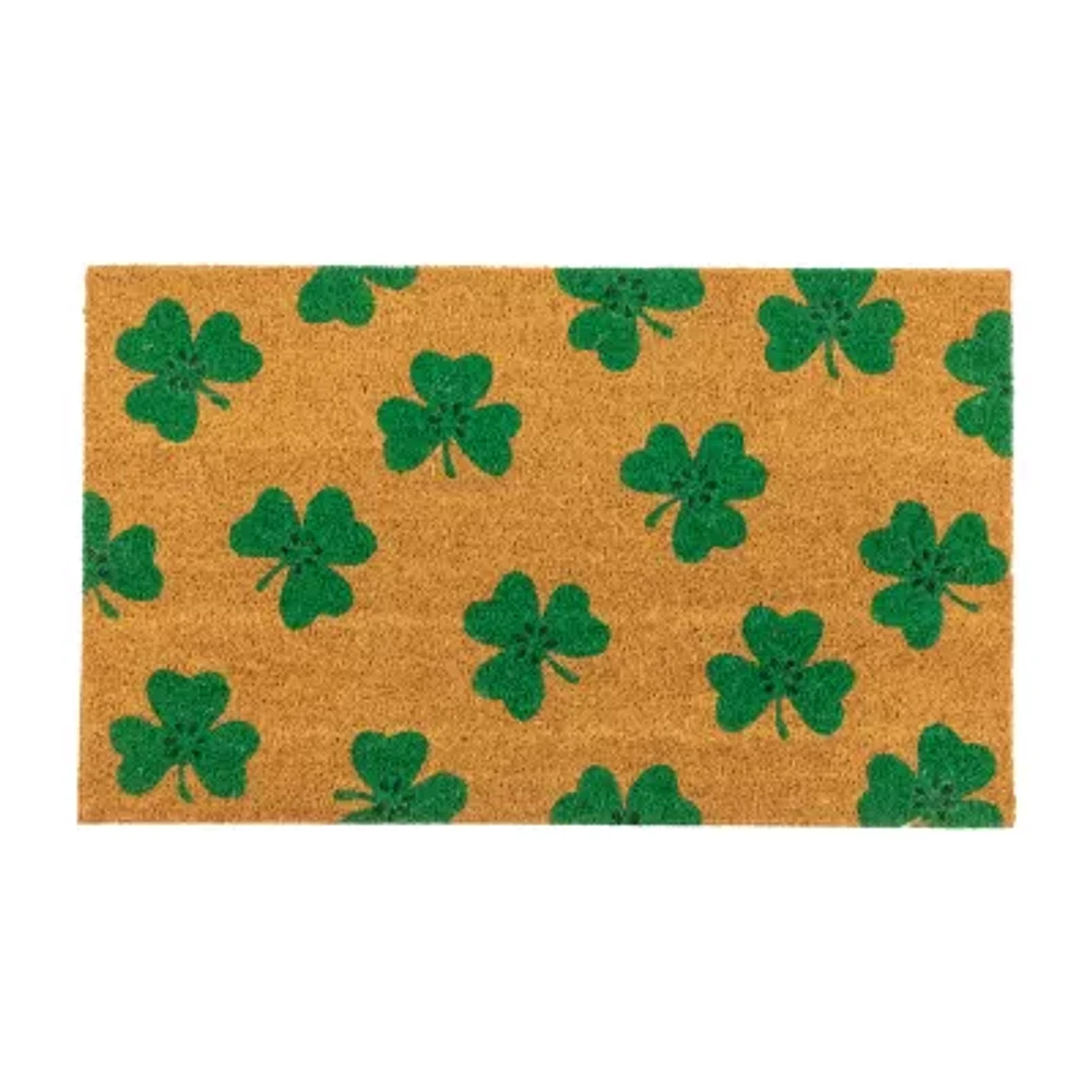 Northlight Natural Coir Shamrock Outdoor Rectangular Doormats