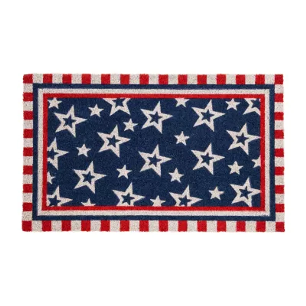 Northlight Stars And Striped Border Outdoor Rectangular Doormats