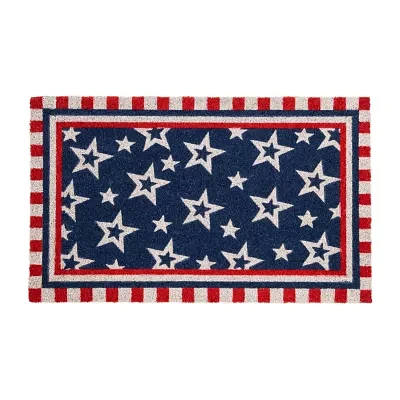 Northlight Stars And Striped Border Outdoor Rectangular Doormats