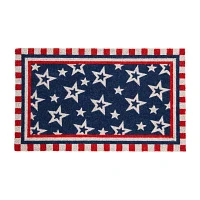 Northlight Stars And Striped Border Outdoor Rectangular Doormats