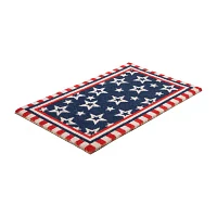 Northlight Stars And Striped Border Outdoor Rectangular Doormats