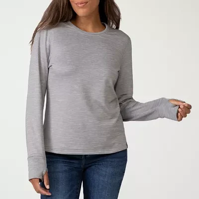 Free Country Womens Long Sleeve Crew Neck Layered Top