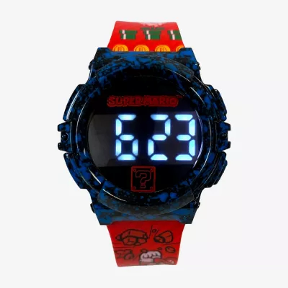 Nintendo Super Mario Boys Multicolor Strap Watch Gsm4283jc