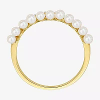 Womens 1/6 CT. T.W. 2MM White Cultured Freshwater Pearl 14K Gold Cocktail Ring