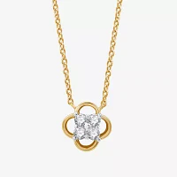 Womens 1/6 CT. T.W. Lab Grown White Diamond 10K Gold Pendant Necklace