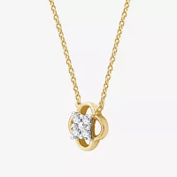 Womens 1/6 CT. T.W. Lab Grown White Diamond 10K Gold Pendant Necklace