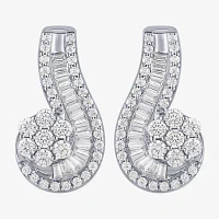 Diamond Blossom (G / Si2) 2 CT. T.W. Lab Grown White Diamond 10K White Gold Drop Earrings